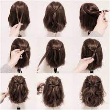 Einfache Schnelle Frisuren Fur Kurzes Haar Flechtfrisuren Locken Flechten L Frisur Ideen Zopf Kurze Haare Hochsteckfrisuren Kurze Haare Bequeme Frisuren
