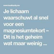 Je Lichaam Waarschuwt Al Snel Voor Een Magnesiumtekort Dit Is Het Geheim Wat Maar Weinig Mensen Weten Health Unity Health Herbs For Health Body Health