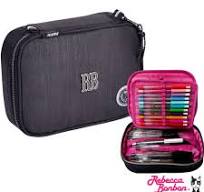 Estojo Escolar Feminino Box 36 Elásticos Rebecca Bonbon Clio Style Preto
