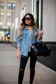 Do Black Jeans And Blue Denim Jacket Go Together Street Style Edgy Basics Topshop Oversized Denim Jacket Nordstrom Gray Tee Topshop Black Jeans Public De Fashion Denim Jacket Outfit Jacket Outfits