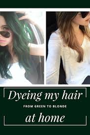 In order to dying hair blonde, the natural dark color of the hair has to be stripped away. How I Dyed My Hair From Green To Blonde At Home Cr Design Etc