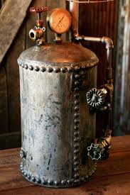 Steampunk Industrial Antique Hot Water Expansion Tank Lamp 820 Sol Steampunk Iron Water Hot Water