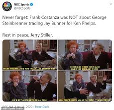 Frank returns to the kitchen. Seinfeld Jason Alexander Pays Tribute To Jerry Stiller Who Played His Father On The Hit Show Daily Mail Online