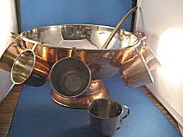 Punch bowl with cups and ladle. Copper Punch Bowl With Cups And Ladle Punch Bowl Set Punch Bowl Punch Bowls