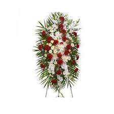 Depending on the setting and what you know of the deceased, you may prefer having brightly colored or tropical style funeral flowers delivered. Graceful Red White Standing Spray Funeral Flowers Lulu S Flowers