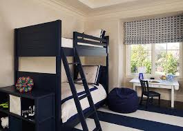 Navy Bunk Beds With Navy Ladder Transitional Boy S Room