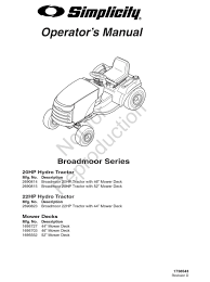 In the years since, i've had to replace a few parts and figure things out as the dealer went out of business. Simplicity Broadmoor 20hp Operator S Manual Pdf Download Manualslib