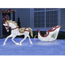 The Twinkling Lawn Sculptures Hammacher Schlemmer Outdoor Holiday Decor Christmas Lawn Decorations Christmas Horses