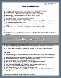 60s printable trivia questions and answers;. 50s Trivia Printable Questions And Answers Lovetoknow Trivia Questions And Answers Trivia For Seniors Trivia Questions