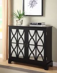 Powell Black Console With Mirrored Glass Doors 246 254 389 00 Powell Furniture Mirrored Furniture Console Cabinet