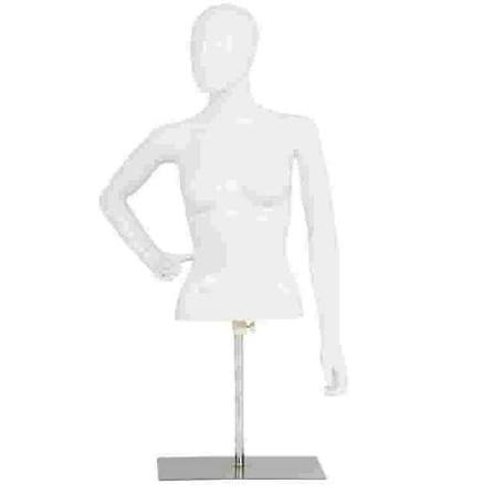 Costway Female Mannequin Realistic Torso Half Body Head Turn Dress Form  Display w/Base