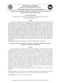 Maybe you would like to learn more about one of these? Pdf Faktor Yang Mempengaruhi Hasil Belajar Siswa Sekolah Dasar Di Kecamatan Kota Tambolaka