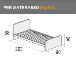Letto letto matrimoniale antracite con contenitore con piedini in legno. Letto Giotto Con Rete Estraibile Cameretteweb