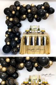 Black And Gold 50th Birthday Party Decorations Happy New Year Diy Balloon Garland Kit In Black Gold Black And Gold Balloons Black And Gold Party Decorations 60th Birthday Party