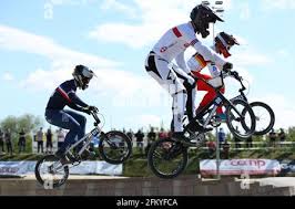 Stefan HEIL of Germany competes in the UCI BMX Supercross World Cup Round 1  at the BMX Olympic Arena
