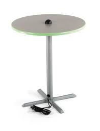 Round Cafe Table With Power Charging Station For Phones Tablets And Laptops Refuel With A Snack And F With Images Cafe Tables Furniture Trends Community Space