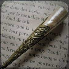 Antique French Pearl And Gold Filigree Victorian Hat Pin Vintage Woman Accessory From France Flea Market Hat Pins Antique Hats Victorian Hats