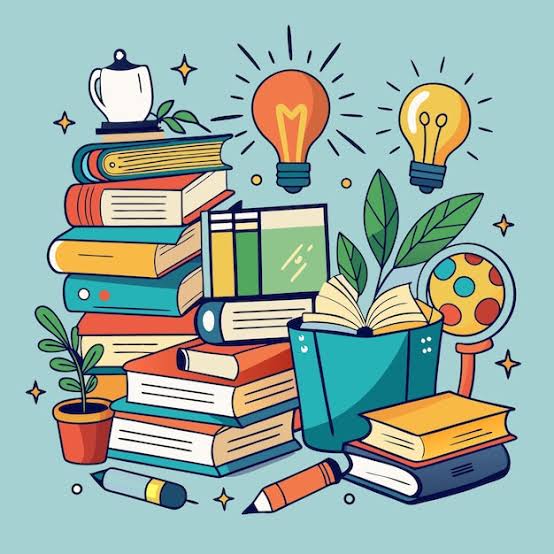 Creative and colorful education illustration with books and school supplies | Premium Vector