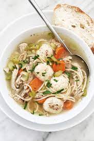 He's in a fancy cable knit sweater and i'm already on my second bowl of this chicken noodle soup. Matzo Ball Soup With Chicken Meatballs Foodiecrush