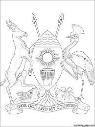 Black And White Coat Of Arms Of South Africa Uganda Coat Of Arms Coloring Page Coloring Pages Coloring Pages Coat Of Arms World Thinking Day