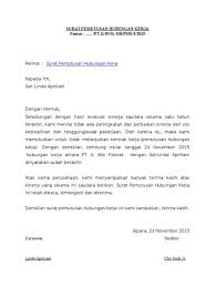 Meskipun anda berharap tak ingin mendapatkan surat pemutusan hubungan. Download Contoh Surat Pemutusan Hubungan Kerja Antar Perusahaan