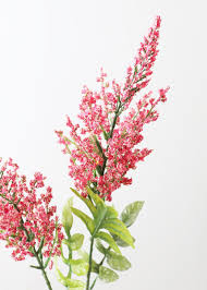 Artificial Pink Heather Bush Artificial Flowers Artificial Leaves Silk Flowers Floral Decor Flowers