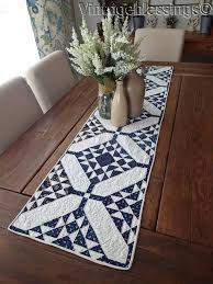 Stunning Antique C1880s Indigo Blue Farmhouse Table Quilt Runner 58x14 Last One Farmhouse Table Runners Table Runner Pattern Table Runner And Placemats