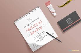 Free Realistic Sketchbook Mockup Zippypixels Sketch Book Stationery Mockup Photoshop Mockup Free