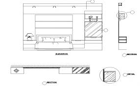 Bedroom Elevation And Section Dwg File Elevation Master Bedroom Plans Bedroom Drawing