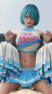 lazyprocrastinator, nico (doa), dead or alive, animated, highres, looping  animation, tagme, video, 1boy, 1girl, 3d, blue eyes, blue hair, bouncing  breasts, breasts, cheerleader, clothes writing, cowgirl position, english  text, from below, glasses,