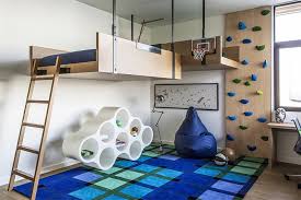 Free 3d models » misc » sport » kid room climbing wall. A Fun Kids Bedroom With A Loft Bed And Rock Climbing Wall