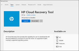 Hp Consumer Pcs Using The Hp Cloud Recovery Tool Windows 10 7 Hp Customer Support Recovery Tools Windows 10 Recovery