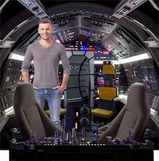 Millennium Falcon Cockpit Backdrop In 2020 Star Wars Han Solo Cardboard Standup Cardboard Standee