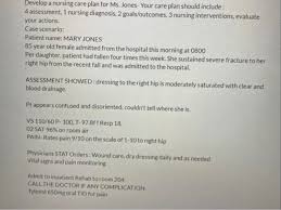 Patient / family have instructions for telephone contacts re emergency. Solved Develop A Nursing Care Plan For Ms Jones Your C Chegg Com