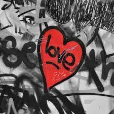 Red Painted Love Heart On Graffiti Covered Black And White Wall Graffiti Love Wall Art Graffiti Wall Art