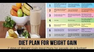 Indian Diet Chart For Weight Gain Pdf Clip Ready