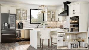 The average cost of kitchen cabinets can range widely from $81 to $1,200 per linear foot. Cost To Remodel A Kitchen The Home Depot