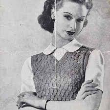 Love the earrings she is wearing. Patterns From 1940s Vintage Knitting Pattern Archive