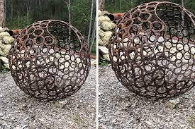 Tread Sculptures Horse Shoe Sphere Reclaimed Metal Sculptures And Garden Art Melbourne Australia Metal Horse Sculptures Horseshoe Metal Sculpture