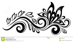 Art Black And White Flower Design Border Divider Doodles Black And White Flowers Flower Silhouette Henna Tattoo