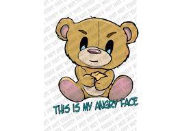Angry Face Broken Bear PNG Instant Download Sublimation - Etsy