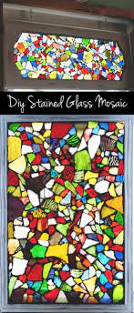 Make Your Own Easy Stained Glass Window Mosaic Using A Picture Frame Beautiful Faux Stained Glass Stained Glass Diy Glass Mosaic Diy Diy Stained Glass Window