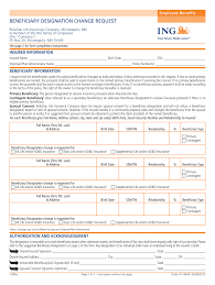 Formerly called ing reliastar, voya is a great fit for many life insurance keep in mind that you can always start comparing rates across different health classes at any time by using our free online quote form. Voya Beneficiary Designation Request Fill Online Printable Fillable Blank Pdffiller