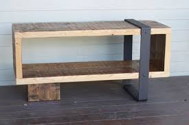 Arbor Exchange Reclaimed Wood Furniture Media Piece W Metal Banding Bandi In 2020 Handmade Wood Furniture Vintage Industrial Furniture Reclaimed Wood Furniture