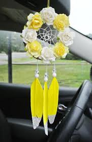 yellow car accessories yellow dream catcher glitter car etsy glitter car car decor yellow car