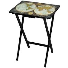 Red Lantern 19 In X 13 75 In Indoor Rectangle Wood Black Folding Table Lowes Com In 2020 Tv Trays Oriental Furniture Vintage Furniture
