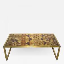 Gold art deco coffee table. 1970s Italian Art Deco Abstract Design Brass Coffee Sofa Table With Gold Leaf