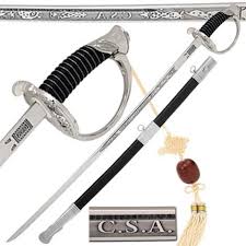 This Is An Exact Replica Of The Csa Cavalry Saber Civil War Officer Sword It Is A Reproduction Of The Confederate Cava Military Swords Historical Swords Sword
