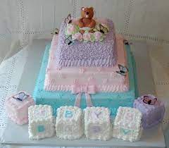 Square Cake Shower Cake Baby Shower Cakes Cha De Bebe