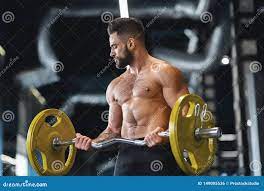 Handsome Naked Weightlifter Lifting Heavy Barbell in Gym Stock Photo -  Image of portrait, gymnast: 149005536
